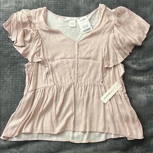 Pink Ruffle Sleeve Top